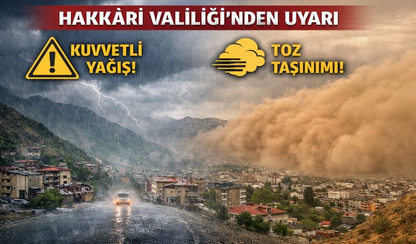 Hakkâri Valiliği’nden Uyarı: Kuvvetli Yağış ve Toz Taşınımı Bekleniyor