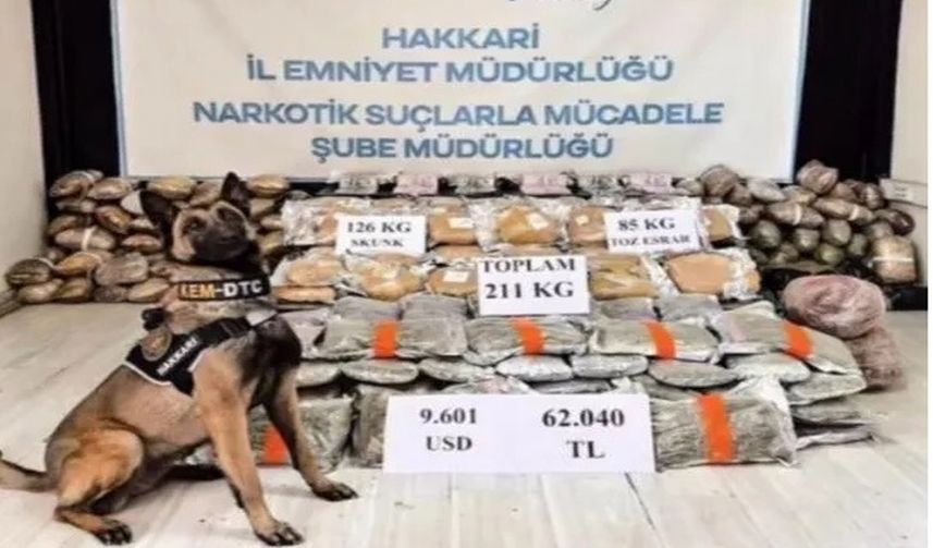 Hakkari'de Narkotik Operasyonu: 211 Kilogram Uyuşturucu Ele Geçirildi