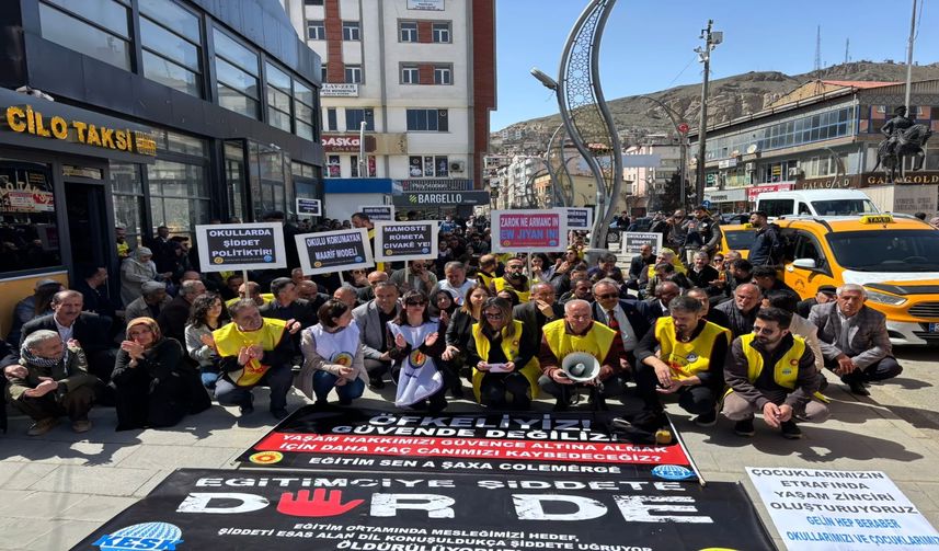 Hakkâri’de Eğitimde Şiddete Tepki: Sendikalardan Yürüyüş ve Basın Açıklaması
