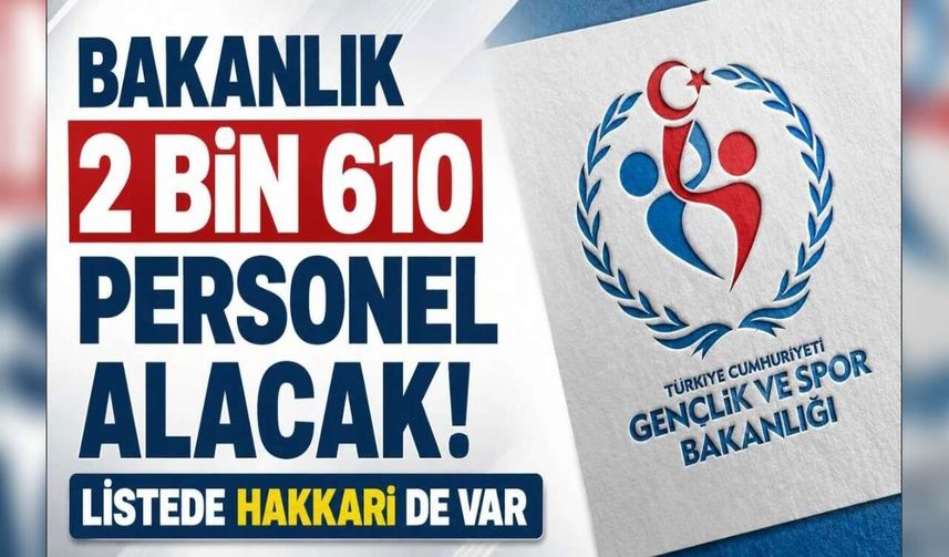 GSB’den İstihdam Müjdesi: Hakkari’ye 12 Personel Alınacak