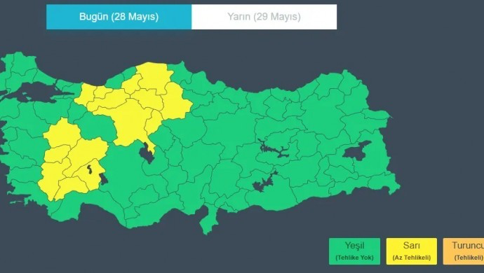 Meteoroloji'den 15 İl İçin Sarı Kodlu Sağanak Yağış Uyarısı