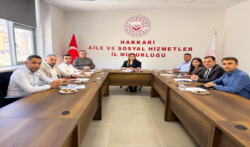 Hakkari Aile ve Sosyal Hizmetler Müdürlüğü’nde Koordinasyon Toplantısı