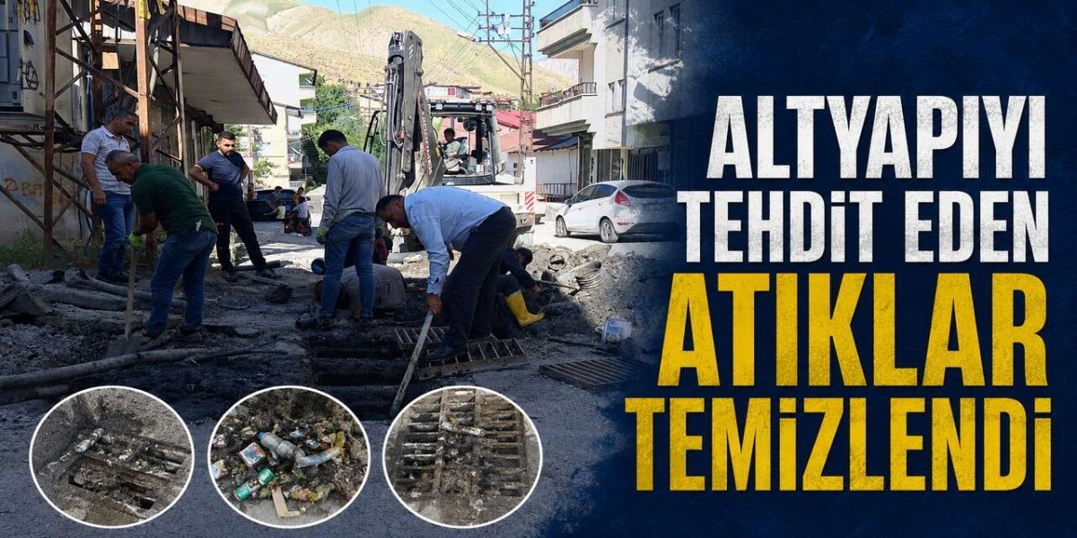 Hakkari’de Tıkanan Yağmur Suyu Izgaraları Temizlendi